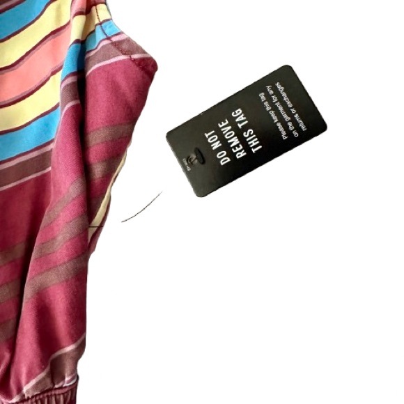 NWT! Colorful Striped Cute Short V Neck Romper in Women’s Medium - Picture 9 of 9